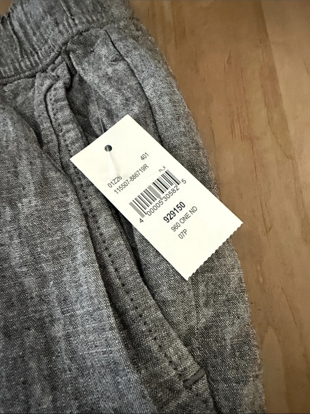 Men's Gray Drawstring Linen-Blend Shorts